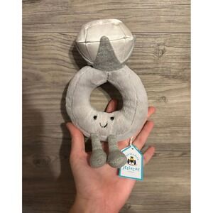 Jellycat Amuseables Diamond Ring Plush Soft Toy Engagement Wedding Silver NWT